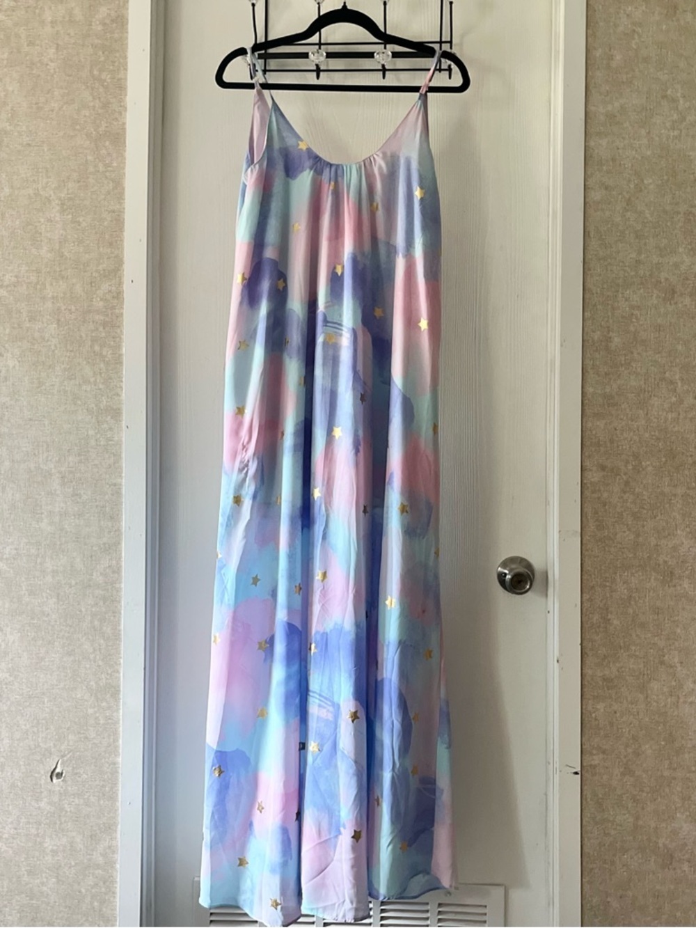 Buddy love Pastel Watercolor Maxi Slip with Gold Stars